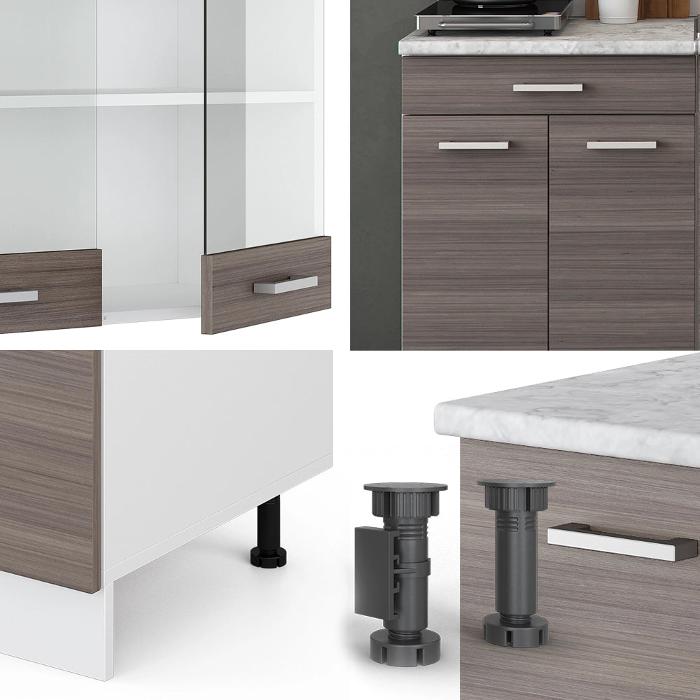 Vicco Cucina monoblocco Grigio prezioso/bianco 140 cm , PL Antracite