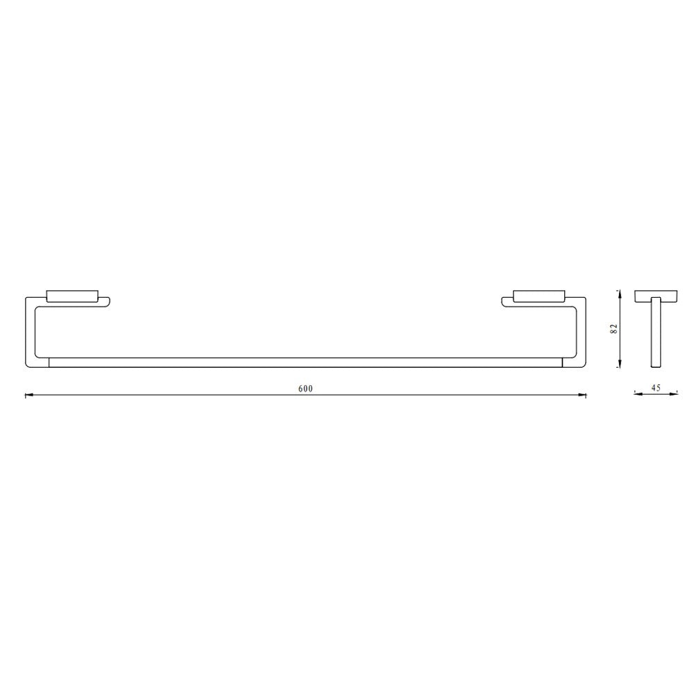 Porta salviette serie cubo a muro 60 cm - fissaggio ad incollo o con viti