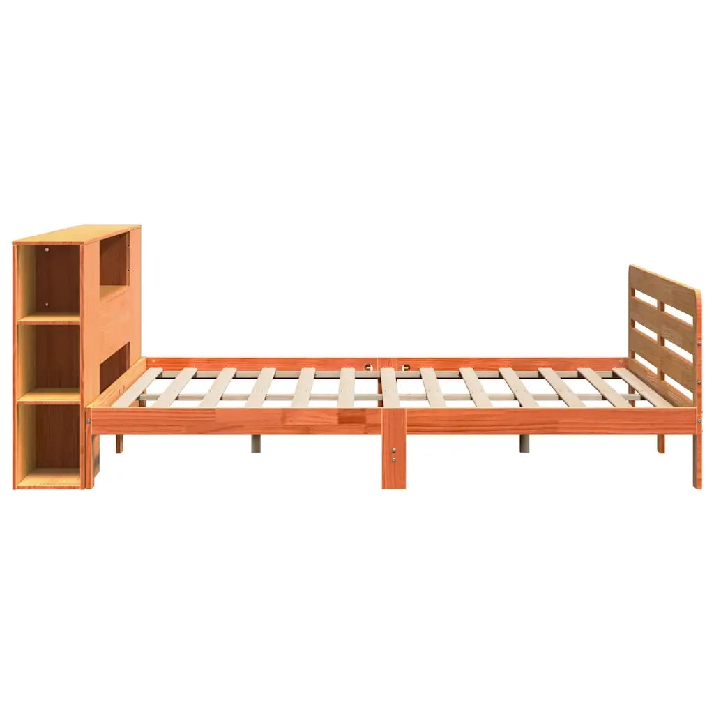 Giroletto senza Materasso Marrone Cera 200x200 cm Legno di Pino 3309892