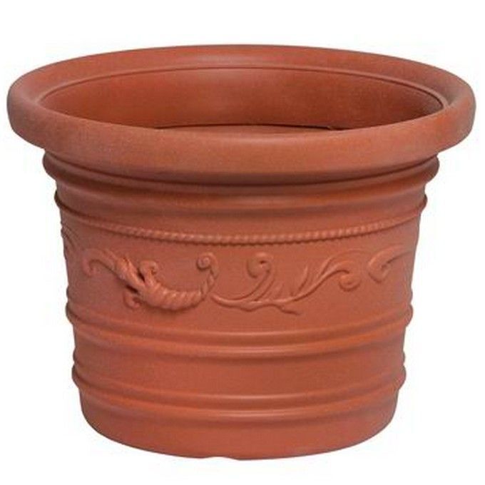 Vasi Tondi Festonati Prestige Hdpe Terracotta cm.60x44H