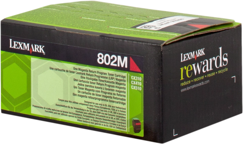 ORIGINAL Lexmark toner magenta 802M 80C20M0 ~1000 Seiten cartuccia di stampa riutilizzabile