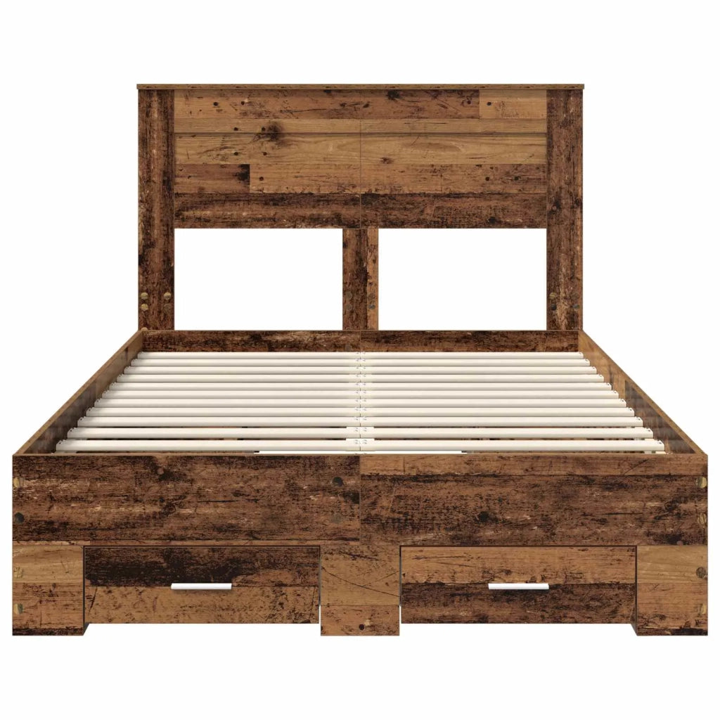 Struttura del letto con testiera-Giroletto con Testiera Legno vecchio 120 x 190 cm 657707