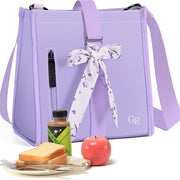 Borsa di Packed Lunch per Donne 2025 Nuova Borsa di Lavoro per Bambine, Ragazze, Donne Borsa Isolante Botanica Flexibile Pieghevole Borsa Bento per Scuola/Trasporto/Lavoro/Picnic/Gift