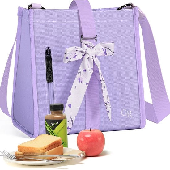 Borsa di Packed Lunch per Donne 2025 Nuova Borsa di Lavoro per Bambine, Ragazze, Donne Borsa Isolante Botanica Flexibile Pieghevole Borsa Bento per Scuola/Trasporto/Lavoro/Picnic/Gift