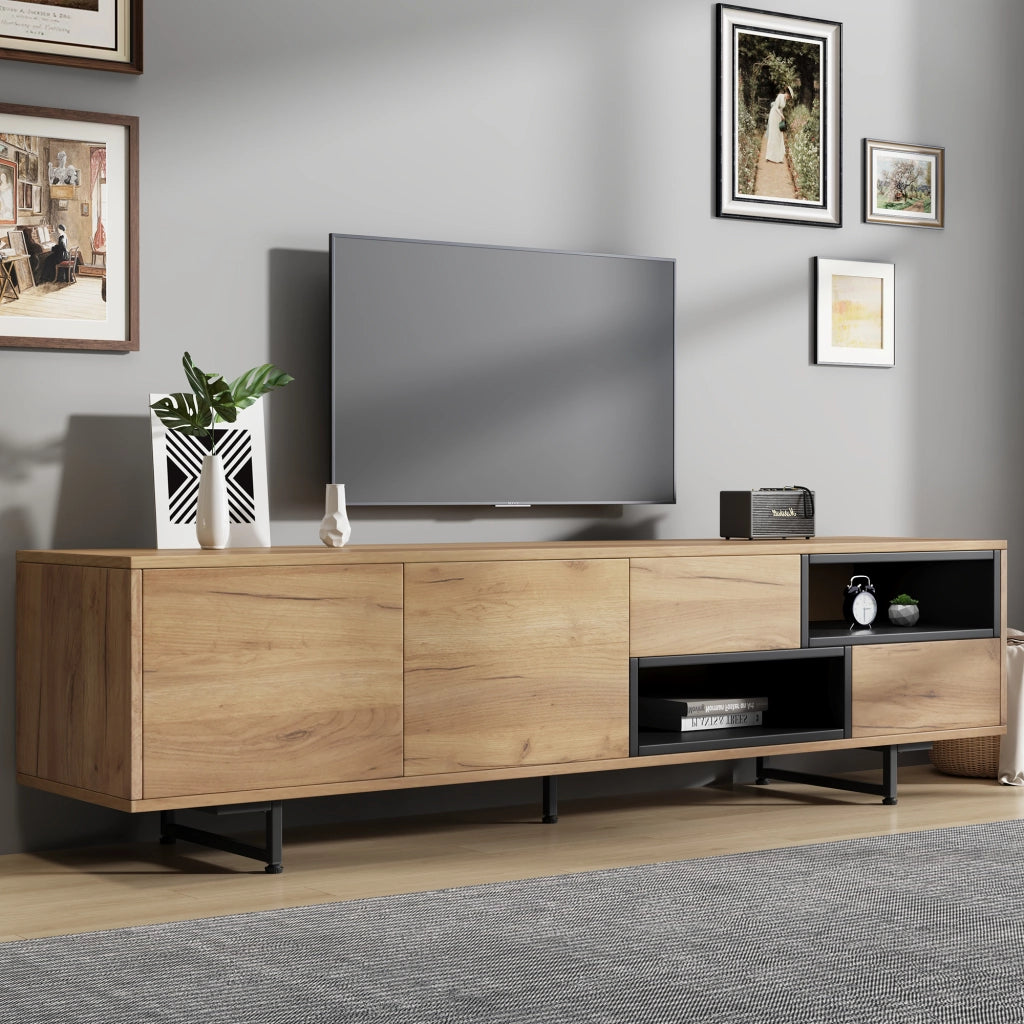 Cassettiera per TV legno chiaro in truciolare 173 x cm