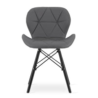 Sedia VALORA WAKO - Design ergonomico moderno, grigio con gambe nere x 2