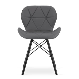 Sedia VALORA WAKO - Design ergonomico moderno, grigio con gambe nere x 2