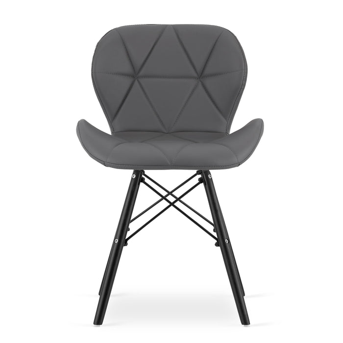 Sedia VALORA WAKO - Design ergonomico moderno, grigio con gambe nere x 2