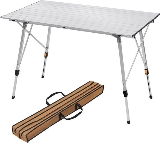 Tavolo da picnic tavolo da balcone pieghevole in alluminio, tavolo da campeggio tavolo pieghevole altezza regolabile 120x68,5cm