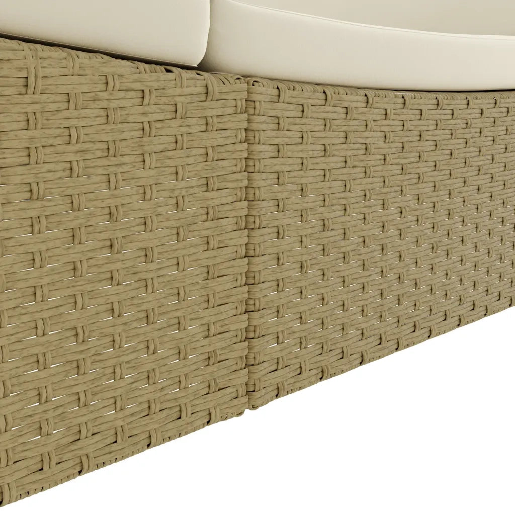 Lettino Prendisole in Polyrattan Beige 42887