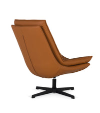 Poltrona girevole rivestita in pelle sintetica e imbottitura