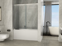 Box doccia per Vasca Sopravasca in vetro da 6 mm 1 lato apertura scorrevole trasparente - Misura: 145 x h150