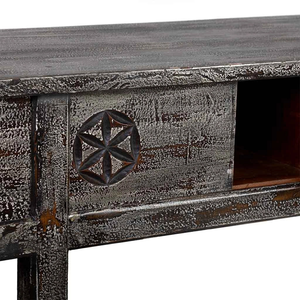 Mobile da ingresso in legno con finitura artigianale Grigio scuro inve