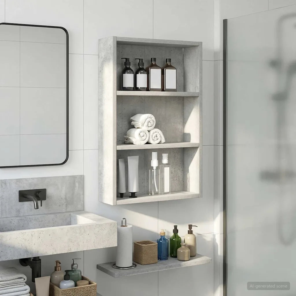 Armadio da bagno a muro Grigio Cemento 40 x 10 x 60,5 cm 889354