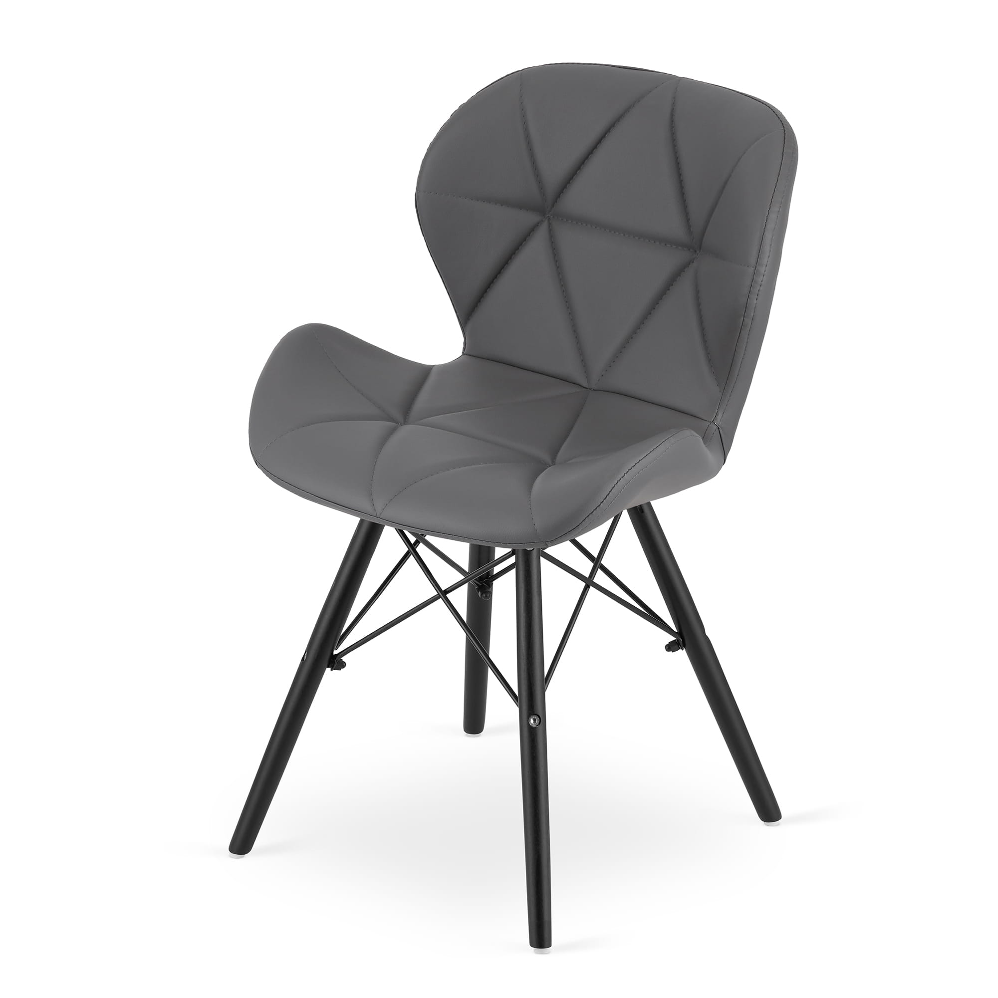 Sedia VALORA WAKO - Design ergonomico moderno, grigio con gambe nere x 2