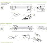 Attuatore a catena smart per vasistas 230v colore bianco ral 9010. F.lli Comunello msmart20h0w00