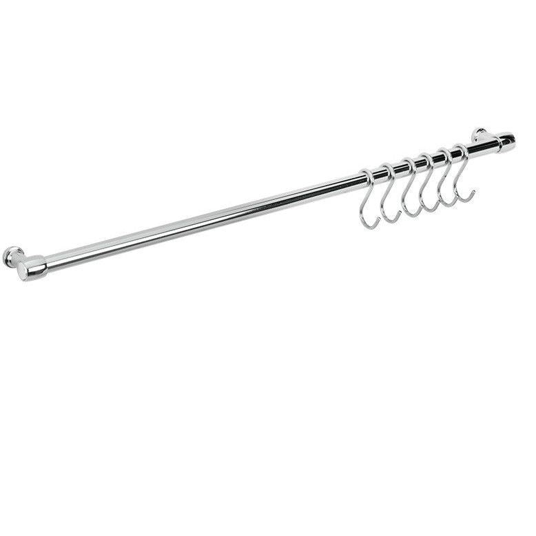 BARRA CROMATA CM 60 + 6 GANCI CROMATI A "S" LONARDO