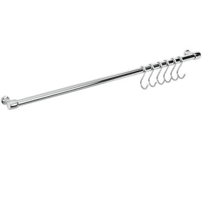 BARRA CROMATA CM 60 + 6 GANCI CROMATI A "S" LONARDO