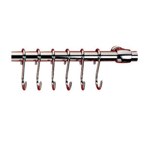 BARRA CROMATA CM 60 + 6 GANCI CROMATI A "S" LONARDO