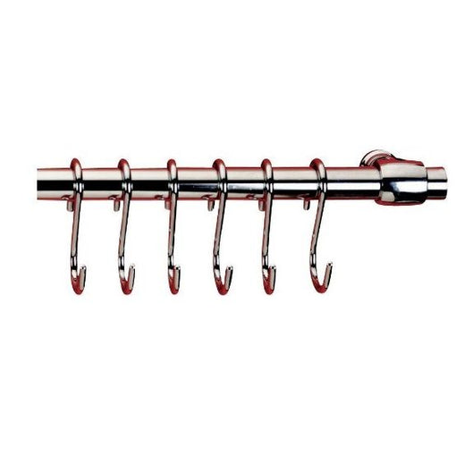 BARRA CROMATA CM 60 + 6 GANCI CROMATI A "S" LONARDO