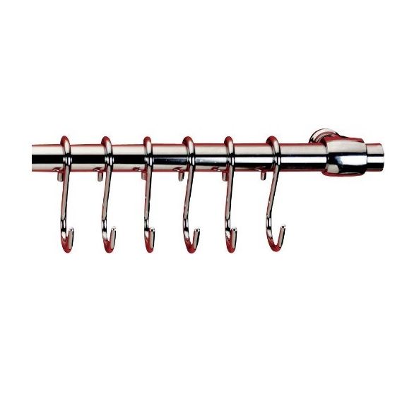 BARRA CROMATA CM 60 + 6 GANCI CROMATI A "S" LONARDO