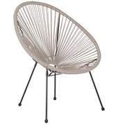 Sedia Giardino rattan sintetico a Raggi Grigio Chiaro Resistente Agenti Atmosferici