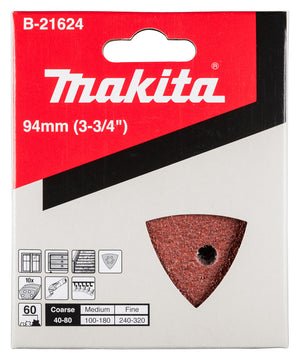 Set 10 carte abrasive Makita a delta 93mm grana 60 B-21624