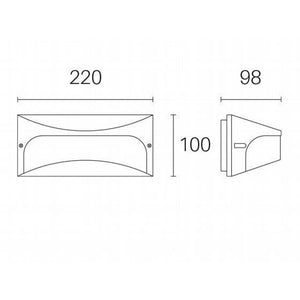 APPLIQUE LED DOME 22X10XH10CM 4000K IP54 MARRONE