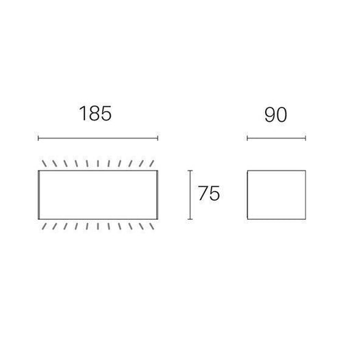 APPLIQUE LED BOX 11W 4000K 19X9XH8CM GRAFITE IP65