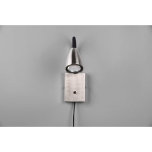 APPLIQUE WANDA FLESSIBILE GU10 H24CM NERA/ACCIAIO.