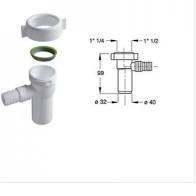 ATTACCO LAVATRICE UNIVERSALE ANTIRIFLUSSO 1"1/2X40