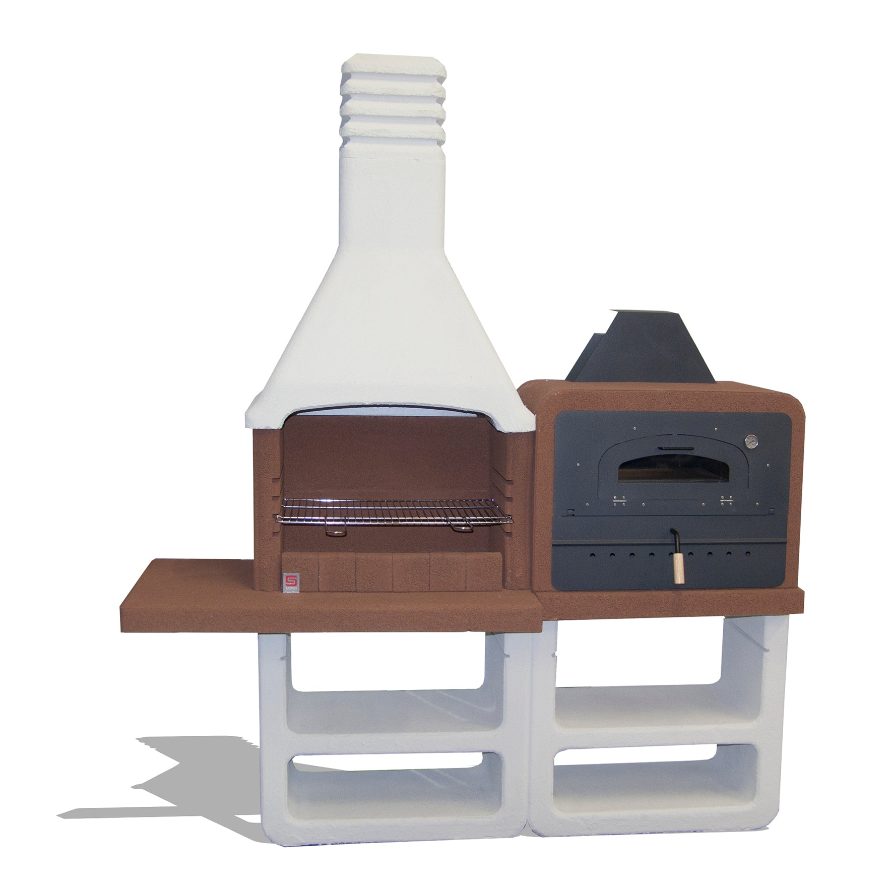 BARBECUE PORTOFINO 194X64XH229CM LEGNA E CARBONE