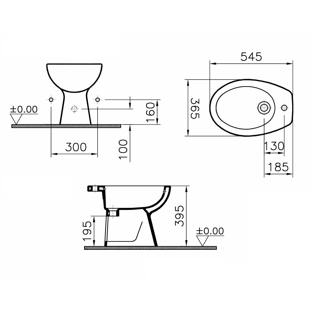 BIDET NORMUS NEO IN CERAMICA BIANCA A TERRA