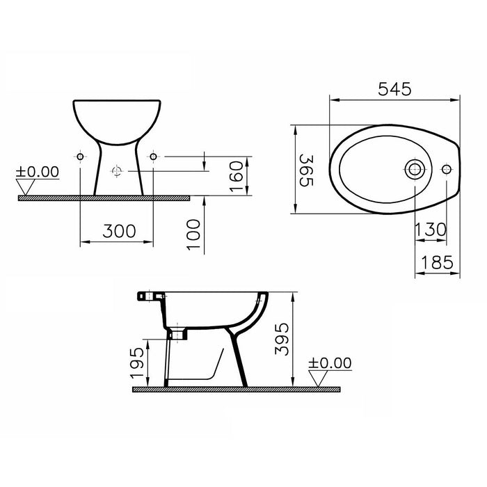 BIDET NORMUS NEO IN CERAMICA BIANCA A TERRA