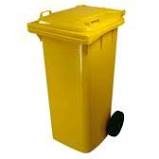 BIDONE CARRELLATO 120L GIALLO CON RUOTE