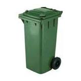 BIDONE CARRELLATO 120L VERDE SCURO CON RUOTE