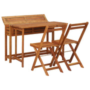 Tavolo da Giardino | Tavolino da esterno con Fioriera e 2 Sedie Bistrot Legno Acacia