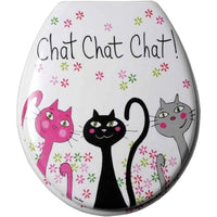 Foxtrot 12003cha - sedile per wc, motivo gatto, materiale: plast