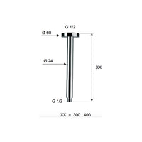 Braccio doccia da soffitto 30 cm