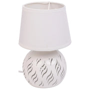 Lampada da tavolo in metallo bianco 14x14x21h