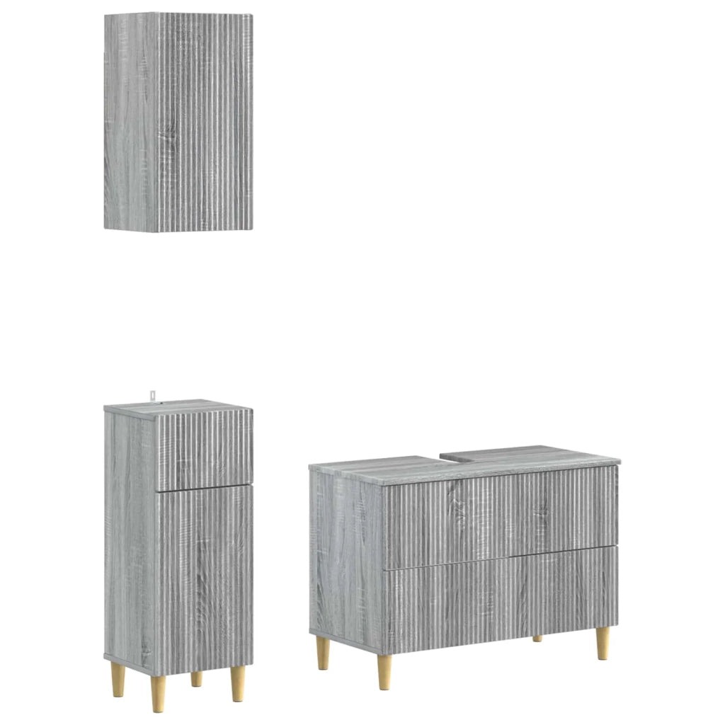 Set di armadietti da bagno in 3 pezzi ARNHEM Sonoma grigio 3417771