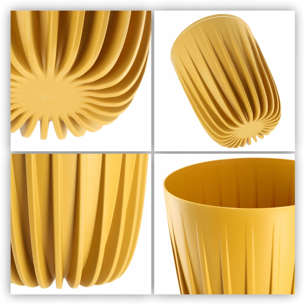 Vaso da fiori KADAX con inserto 14,5x17 cm, rotondo, con coperchio in plastica.