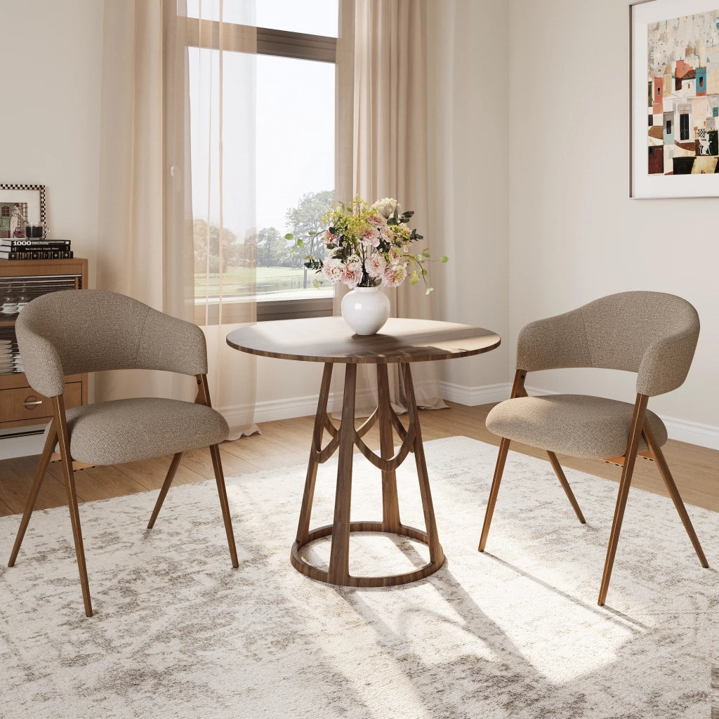 Set di 2 Sedie da Sala da Pranzo – Design Ergonomico e Confortevole, Stile Vintage - marrone