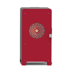 STUFA A PELLET MODELLO TUA 7KW NERA CON PANNELLO ANTERIORE ROSSO UNICAL