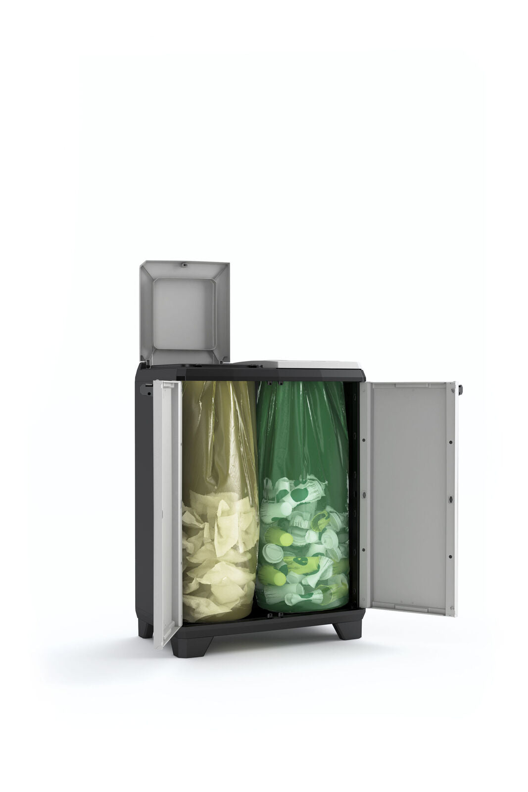 Keter 17206899 bidone per la spazzatura 220 L Quadrato Polipropilene (PP) Grigio