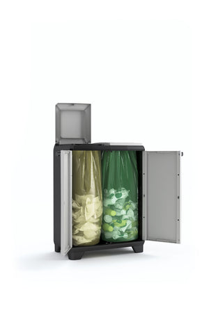 Keter 17206899 bidone per la spazzatura 220 L Quadrato Polipropilene (PP) Grigio