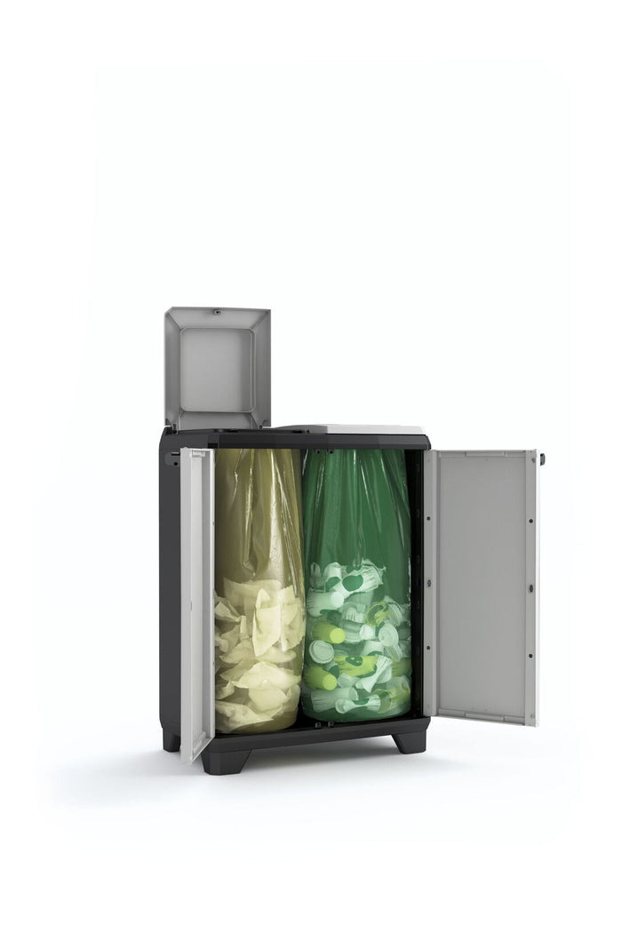 Keter 17206899 bidone per la spazzatura 220 L Quadrato Polipropilene (PP) Grigio