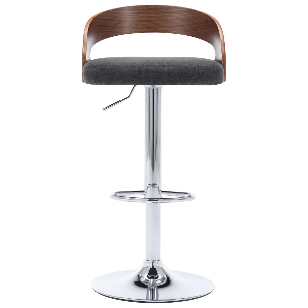 Sgabelli da Bar 2 pz Grigio Scuro in Tessuto e Legno Curvo 283146