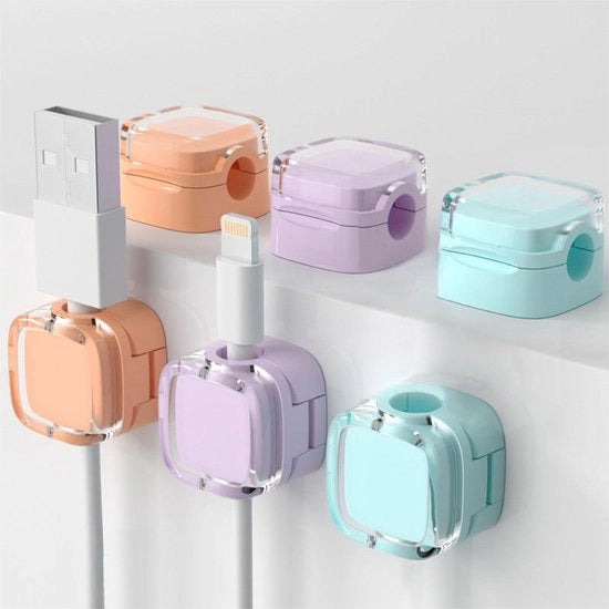 Organizzatore per cavi dati a 6 pezzi con clip magnetiche per organizzare cavi dati nascosti per ufficio, tavoli da letto, cucina