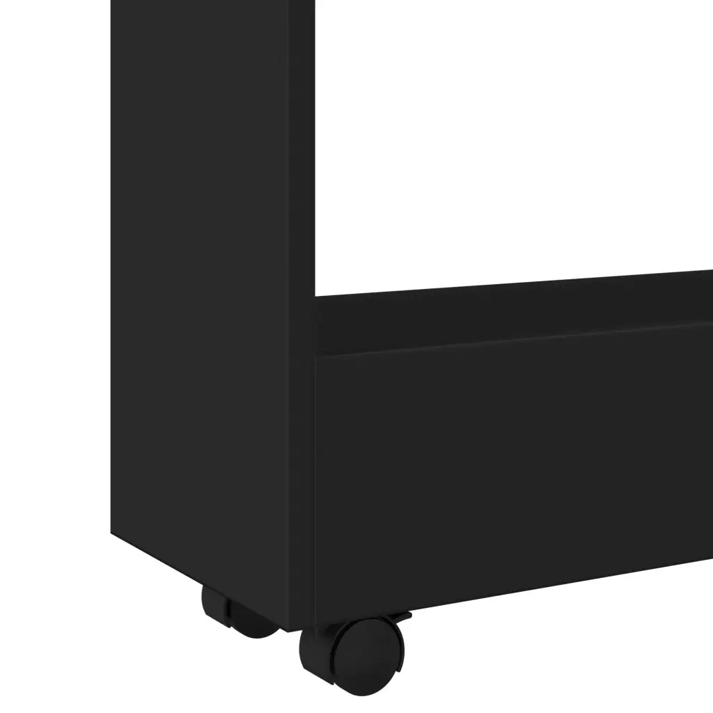 Carrello Portaoggetti Stretto a 3 Livelli Nero in Truciolato 855251